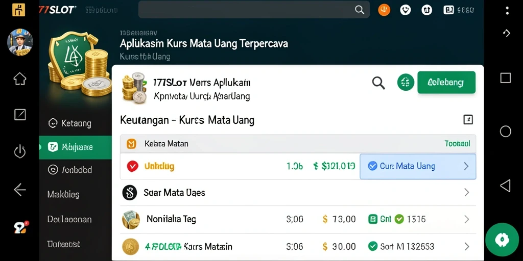 Tampilan antarmuka intuitif aplikasi Kurs Mata Uang 171SLOT.