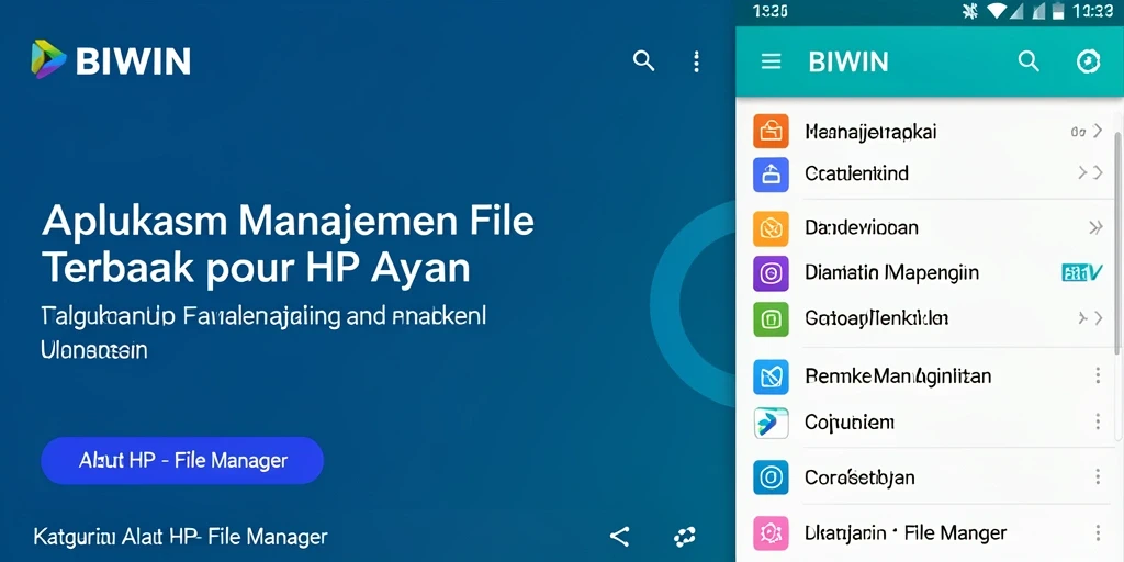 Screenshot utama BIWIN menampilkan antarmuka file manager yang intuitif dan sederhana.