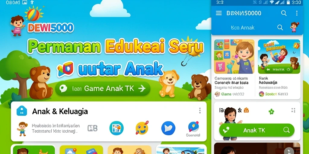 Antarmuka DEWI5000 yang ceria dan interaktif untuk anak-anak.