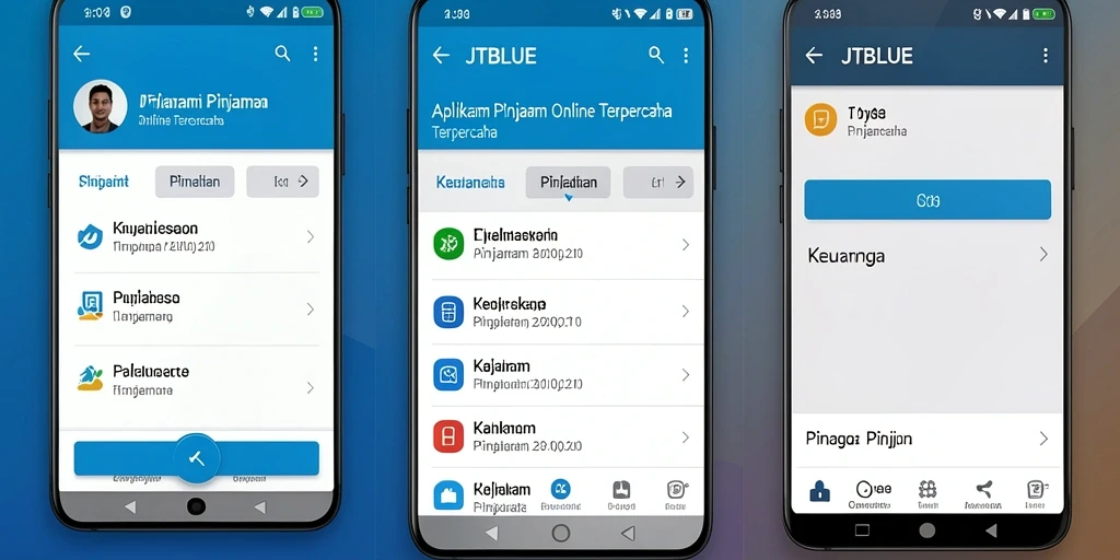 Tampilan antarmuka aplikasi Pinjaman JTBLUE yang ramah pengguna.