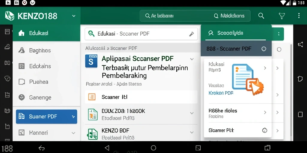 Antarmuka KENZO188 yang sederhana dan fungsional untuk pemindaian PDF.