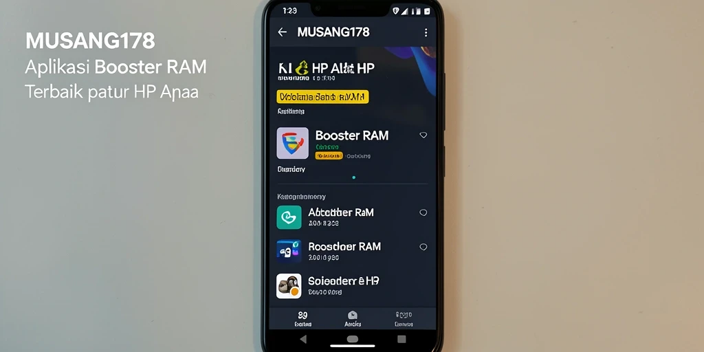 Tampilan antarmuka <strong>MUSANG178</strong> yang intuitif dan fungsional untuk Booster RAM.