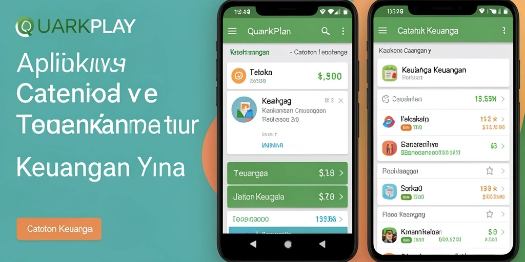 Antarmuka aplikasi QUARKPLAY yang sederhana dan fungsional untuk pencatatan keuangan.