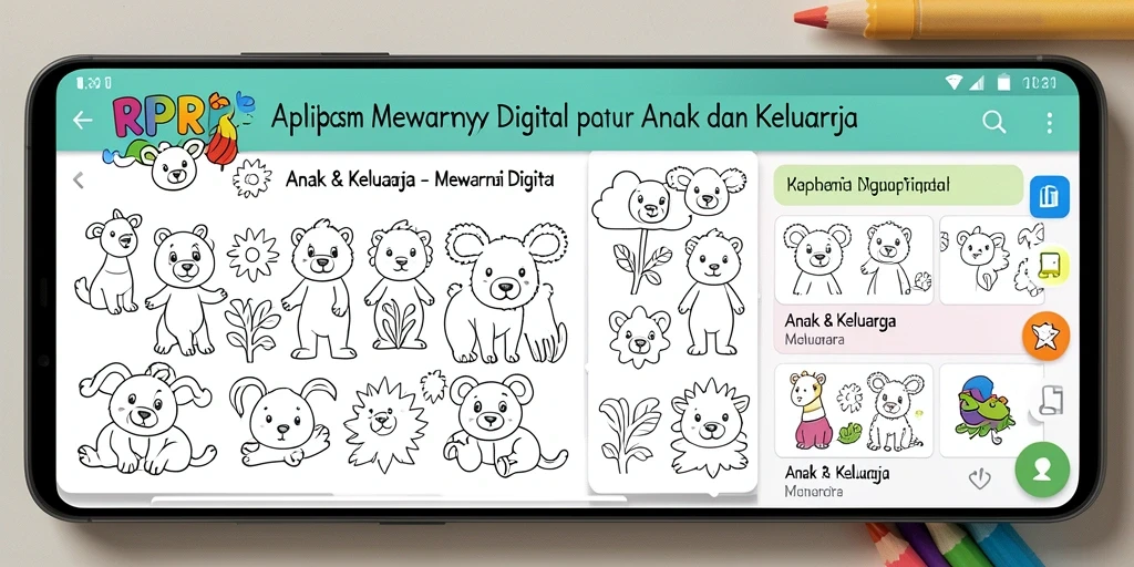 Antarmuka RPRR menampilkan fitur mewarnai yang mudah digunakan dan menarik.