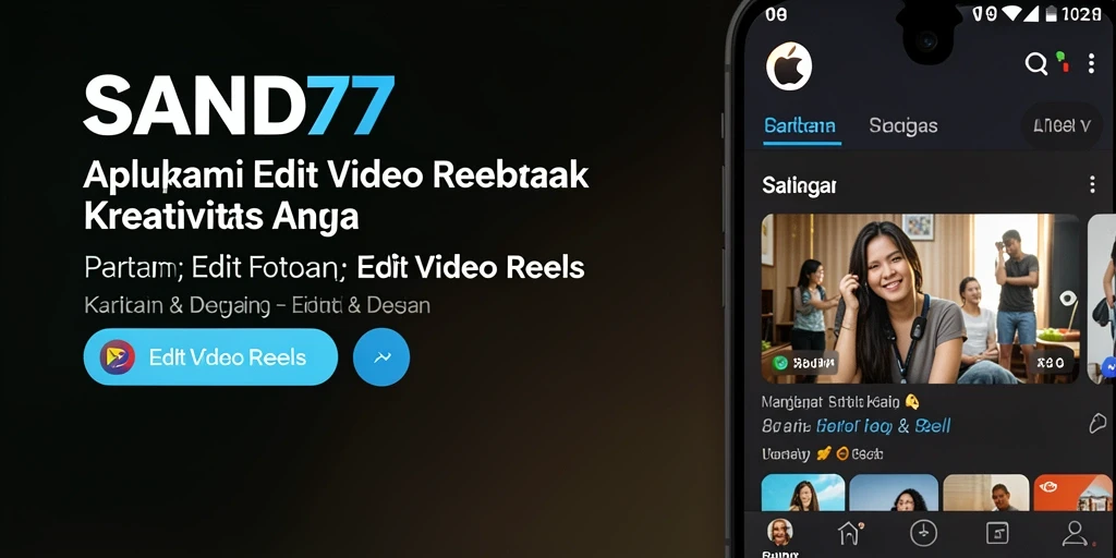 Screenshot utama SAND77 menampilkan antarmuka sederhana untuk Edit Video Reels.