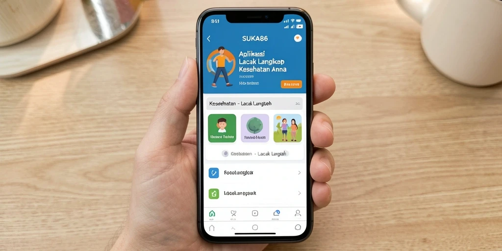 Antarmuka utama SUKA86 dengan fitur Lacak Langkah yang informatif.