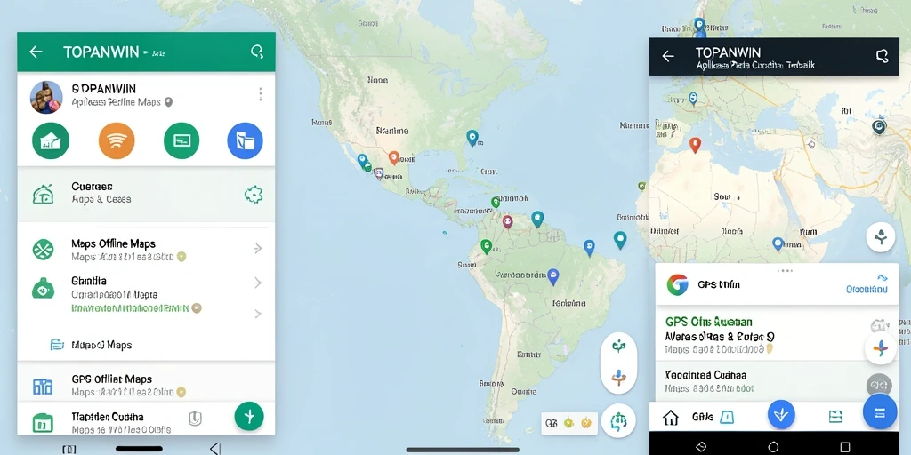 Antarmuka pengguna TOPANWIN yang jelas dan informatif untuk GPS Offline Maps.