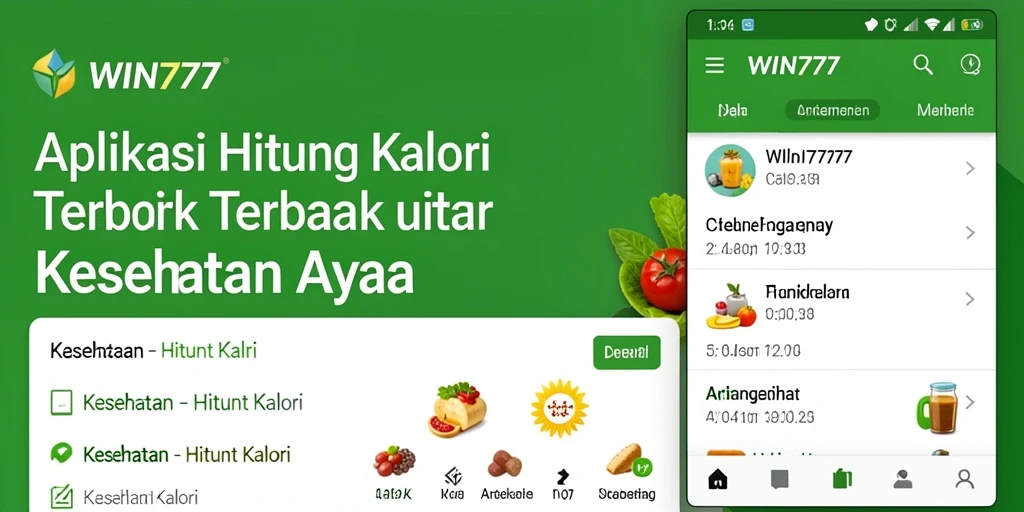 Tampilan antarmuka aplikasi WIN777 saat menghitung kalori.