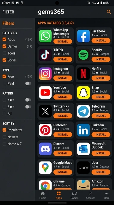 Aplikasi Populer & Kanal Uji di gems365 — Unduh Sekarang!