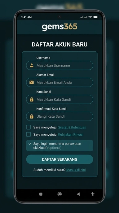 Cara Mudah Buat Akun Baru gems365 di Android
