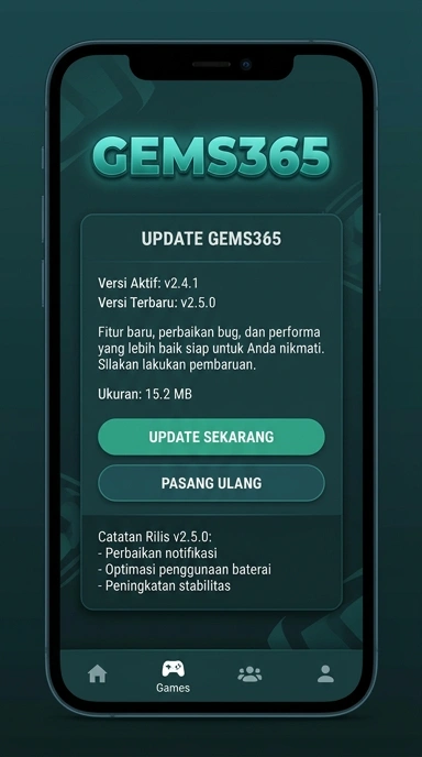 Riwayat Versi gems365 untuk Pengguna Android
